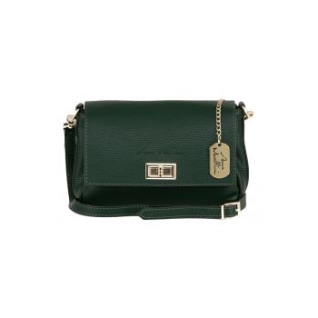 Geanta crossbody din piele cu accesoriu logo