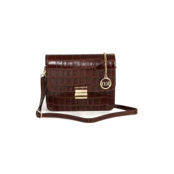 Geanta crossbody din piele cu aspect de piele de crocodil Baguttino