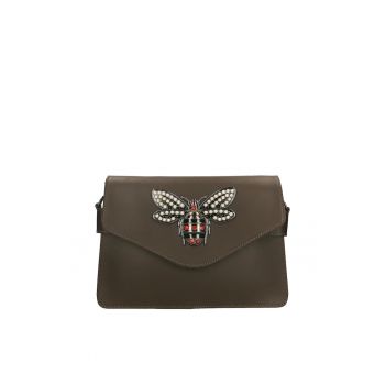 Geanta crossbody din piele cu bareta detasabila