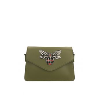 Geanta crossbody din piele cu bareta detasabila