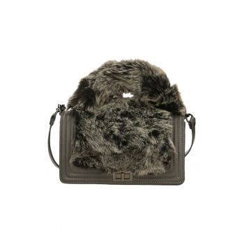 Geanta crossbody din piele cu blana sintetica