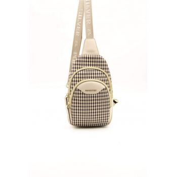 Geanta crossbody din piele ecologica cu model in carouri