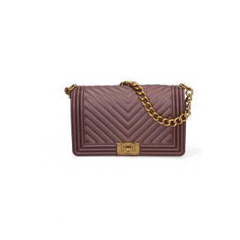 Geanta crossbody matlasata cu maner din lant