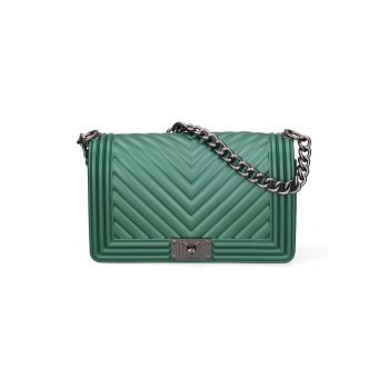 Geanta crossbody matlasata cu maner din lant