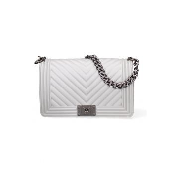 Geanta crossbody matlasata cu maner din lant