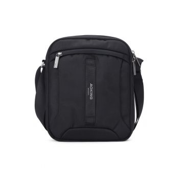 Geanta crossbody unisex cu buzunare cu fermoar