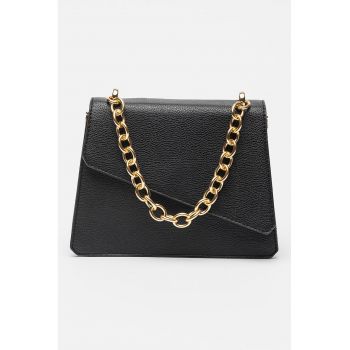 Geanta crosssbody de piele ecologica cu maner din lant