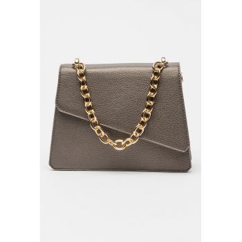 Geanta crosssbody de piele ecologica cu maner din lant