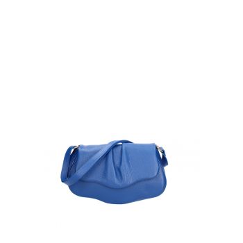 Geanta din piele cu bareta de umar si clapa