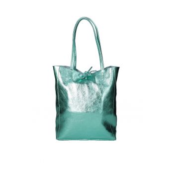 Geanta shopper din piele cu model uni
