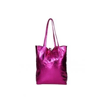 Geanta shopper din piele cu model uni