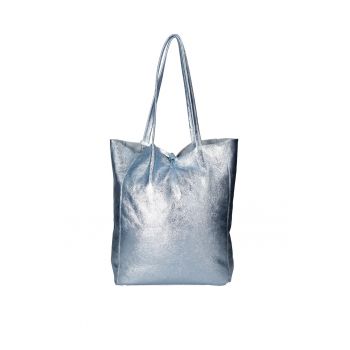 Geanta shopper din piele cu model uni
