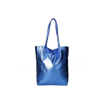 Geanta shopper din piele cu model uni