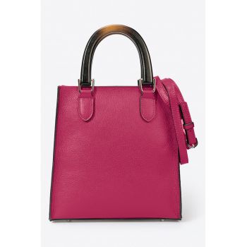 Geanta tote de piele cu bareta detasabila