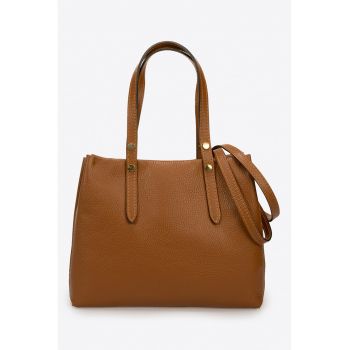 Geanta tote de piele cu bareta detasabila