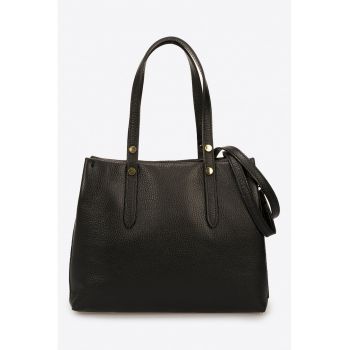 Geanta tote de piele cu bareta detasabila