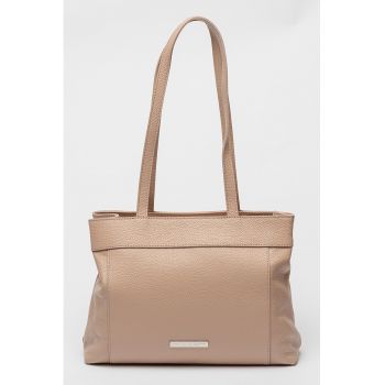 Geanta tote de piele cu bareta detasabila