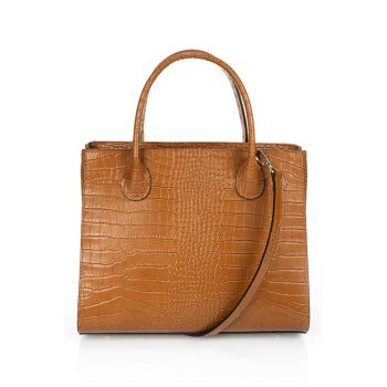 Geanta tote de piele cu model piele de crocodil