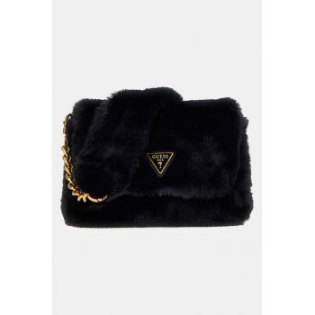 Geanta crossbody cu aspect de blana sintetica