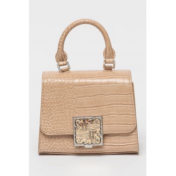Geanta crossbody cu aspect de piele de crocodil Bjanae