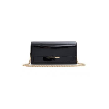 Geanta crossbody cu aspect lacuit Carrentar