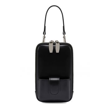 Geanta crossbody de piele cu aspect de piele de sarpe pentru telefonul mobil