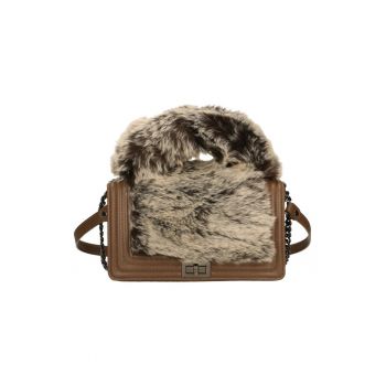 Geanta crossbody din piele cu blana sintetica