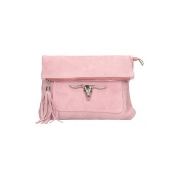Geanta crossbody din piele intoarsa cu canaf