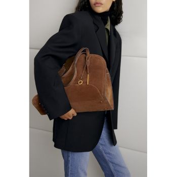 Geanta duffle de piele intoarsa cu etui detasabil