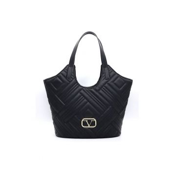 Geanta shopper texturata de piele ecologica