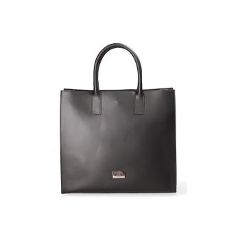 Geanta tote din piele cu model uni