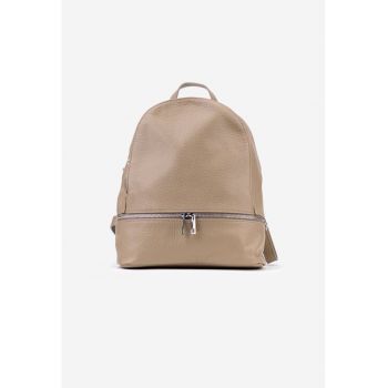 Rucsac dama taupe din piele texturata