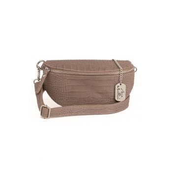 Borseta din piele cu aspect de piele de crocodil