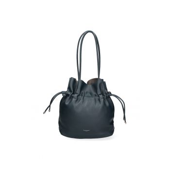 Geanta bucket de piele ecologica cu snururi