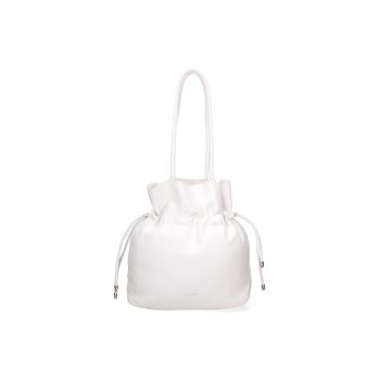 Geanta bucket de piele ecologica cu snururi