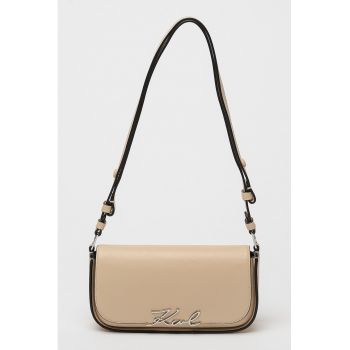 Geanta crossbody de piele cu logo Signature