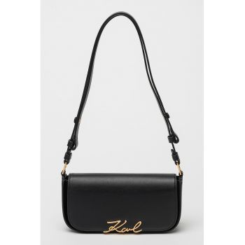 Geanta crossbody de piele cu logo Signature