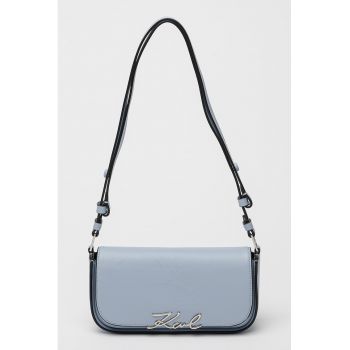 Geanta crossbody de piele cu logo Signature