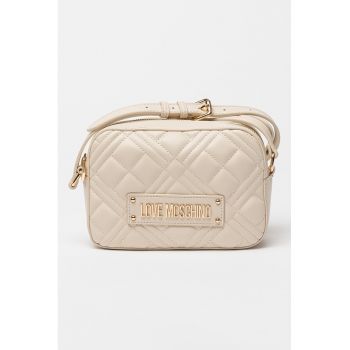 Geanta crossbody de piele ecologica cu aspect matlasat