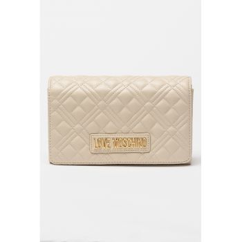 Geanta crossbody de piele ecologica cu aspect matlasat