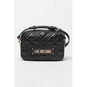 Geanta crossbody de piele ecologica cu aspect matlasat
