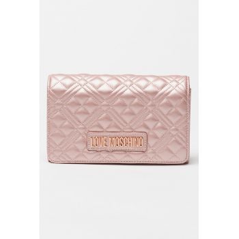 Geanta crossbody de piele ecologica cu aspect metalizat