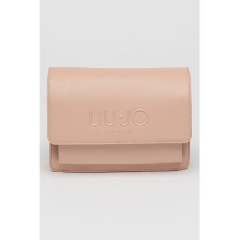 Geanta crossbody de piele ecologica cu logo in relief