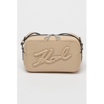 Geanta crossbody de piele ecologica cu logo in relief Skuare