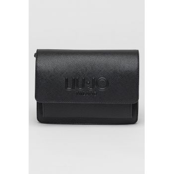 Geanta crossbody de piele ecologica cu logo in relief