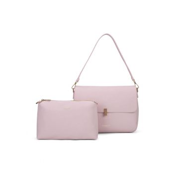 Geanta crossbody de piele ecologica - Roz