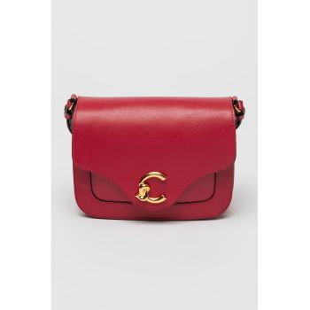 Geanta crossbody din piele cu clapa C-Me