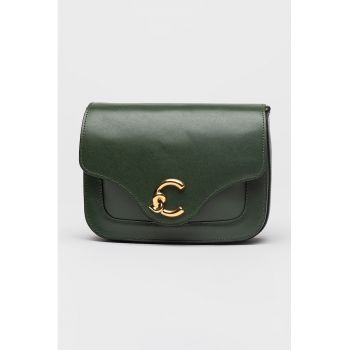 Geanta crossbody din piele cu clapa C-Me