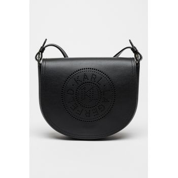 Geanta crossbody din piele cu logo perforat Circle