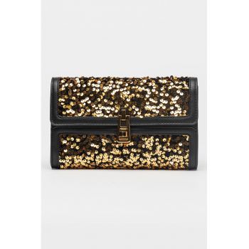 Geanta crossbody din piele cu paiete